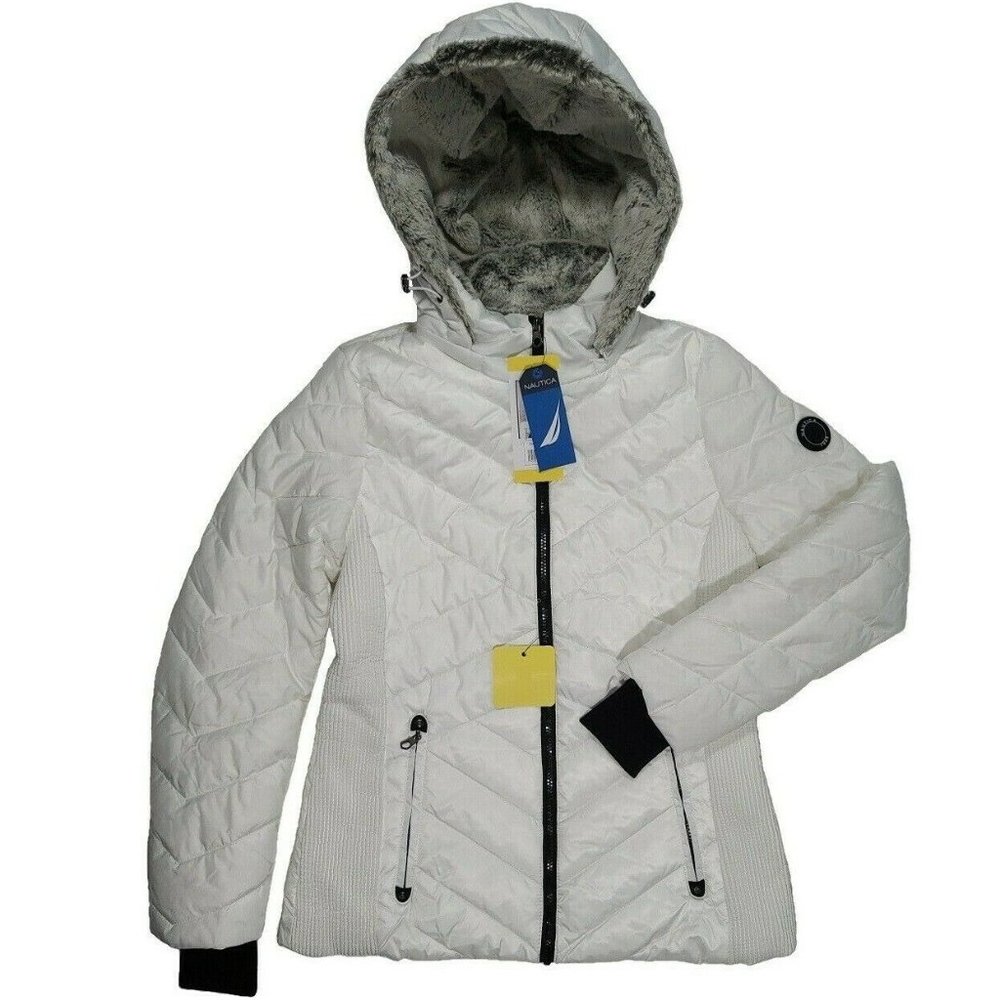 Nautica Women's Puffer Jacket - White - Picture 4 of 8